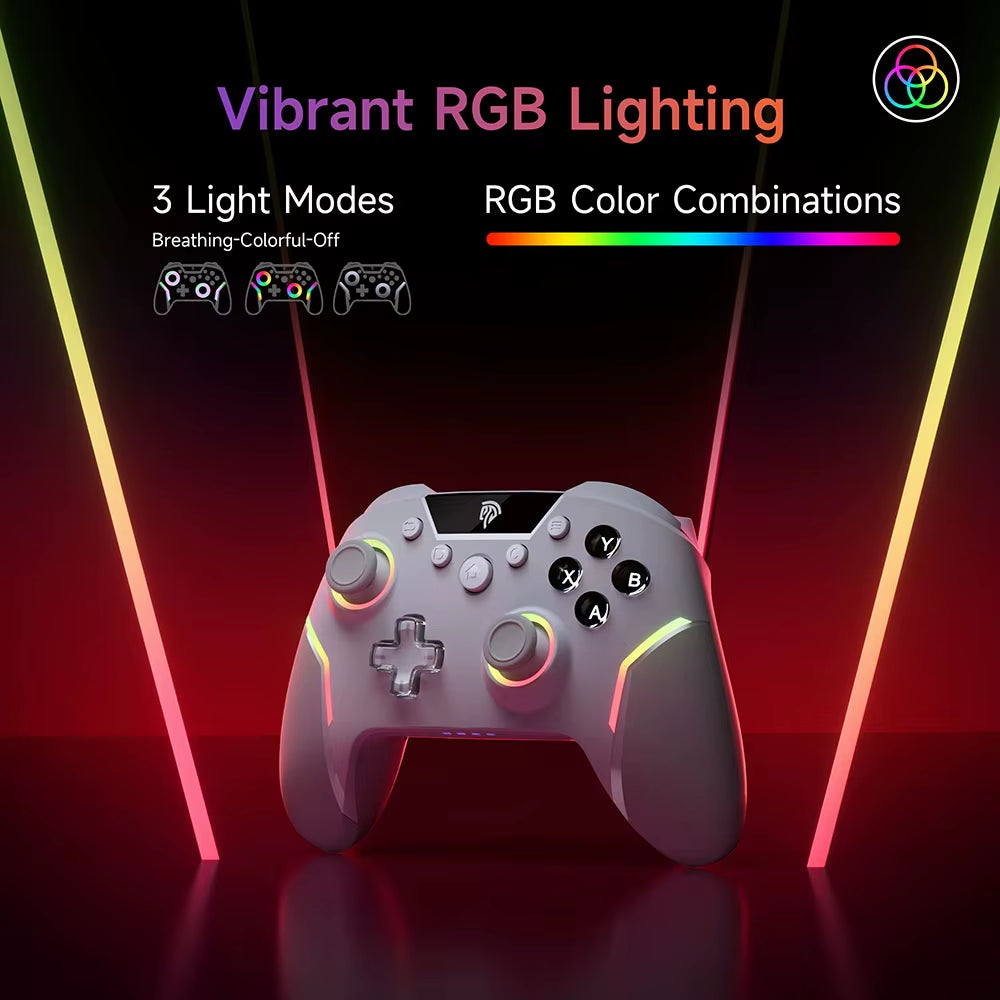 Easysmx X20 Wireless Gamepad Enhanced Controller Compatible with Pc/Ns/Tv/Phone/Laptop, Hall Micro Triggers Joystick RGB Effect