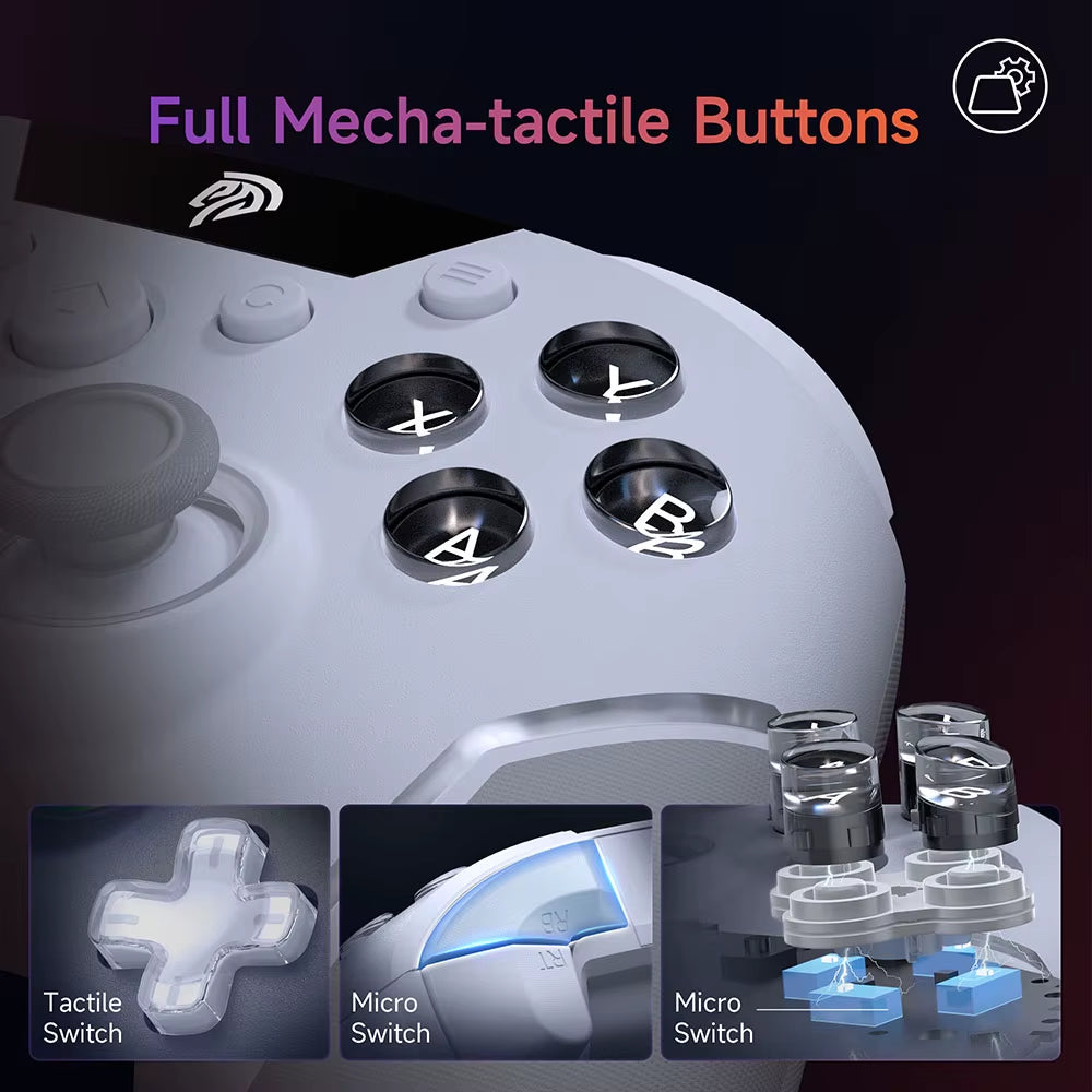 Easysmx X20 Wireless Gamepad Enhanced Controller Compatible with Pc/Ns/Tv/Phone/Laptop, Hall Micro Triggers Joystick RGB Effect