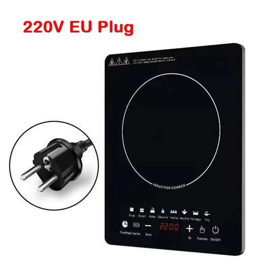 110V/220V Electric Magnetic Induction Cooker Waterproof Hot Pot Oven Furnace Cooking Stove Kitchen Hotpot Heater Cooktop 2200W